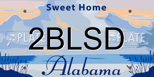 2BLSD Alabama License Plate