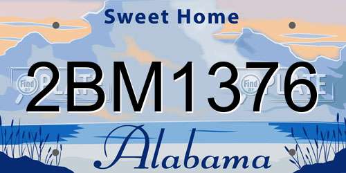 2BM1376 Alabama License Plate
