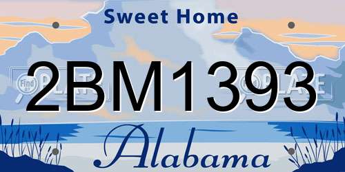 2BM1393 Alabama License Plate
