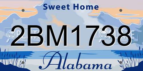 2BM1738 Alabama License Plate