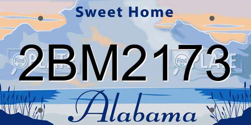 2BM2173 Alabama License Plate