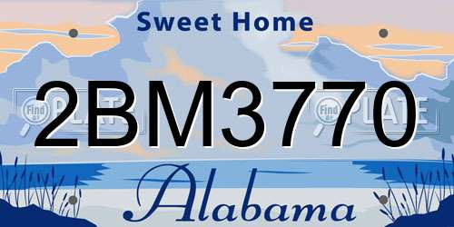 2BM3770 Alabama License Plate