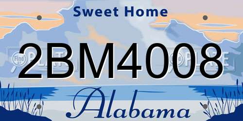 2BM4008 Alabama License Plate