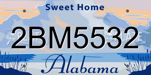 2BM5532 Alabama License Plate