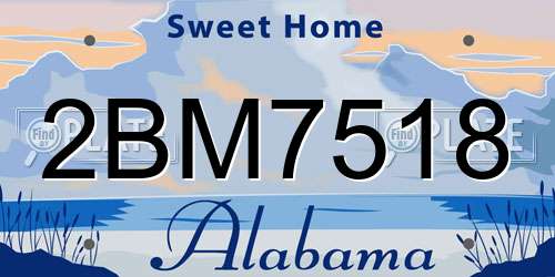 2BM7518 Alabama License Plate