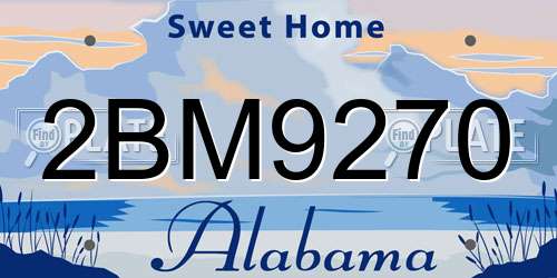 2BM9270 Alabama License Plate