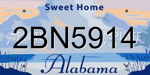 2BN5914 Alabama License Plate