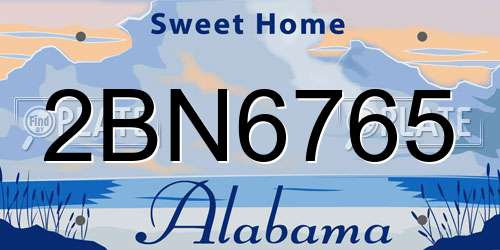 2BN6765 Alabama License Plate