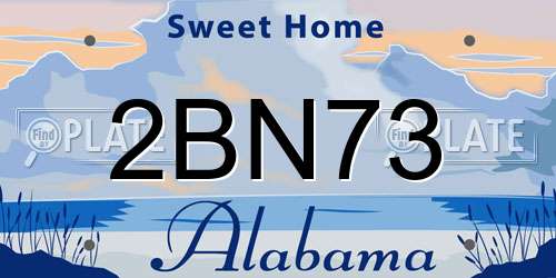 2BN73 Alabama License Plate
