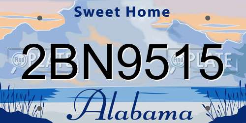 2BN9515 Alabama License Plate