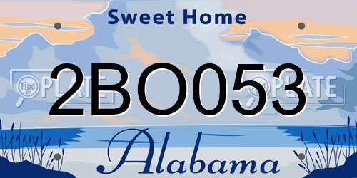 2BO053 Alabama License Plate