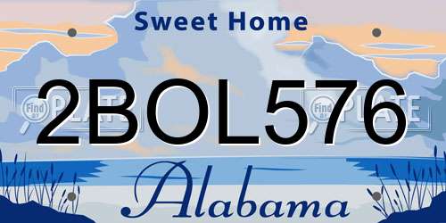 2BOL576 Alabama License Plate