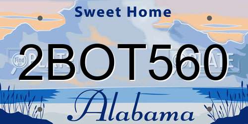 2BOT560 Alabama License Plate