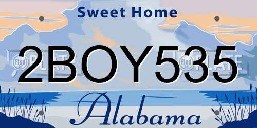2BOY535 Alabama License Plate