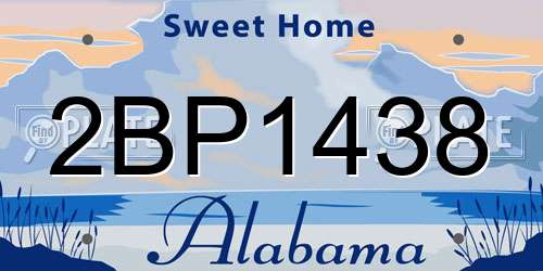 2BP1438 Alabama License Plate
