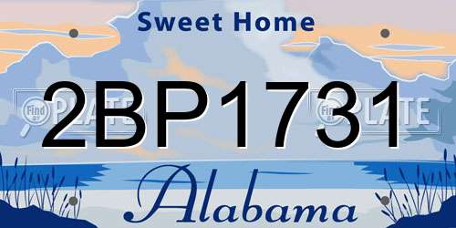 2BP1731 Alabama License Plate