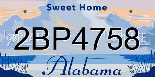 2BP4758 Alabama License Plate