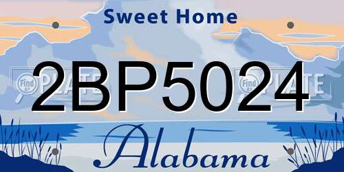 2BP5024 Alabama License Plate