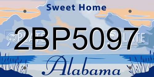 2BP5097 Alabama License Plate