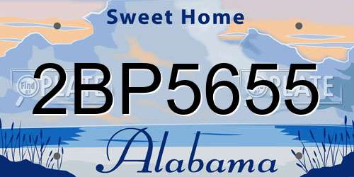 2BP5655 Alabama License Plate