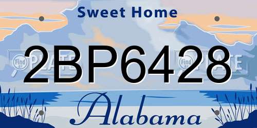 2BP6428 Alabama License Plate