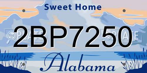 2BP7250 Alabama License Plate