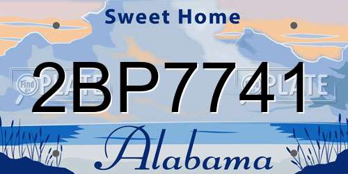 2BP7741 Alabama License Plate