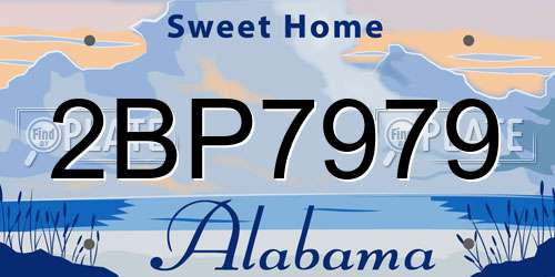 2BP7979 Alabama License Plate
