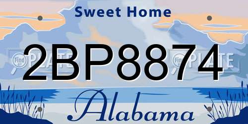 2BP8874 Alabama License Plate