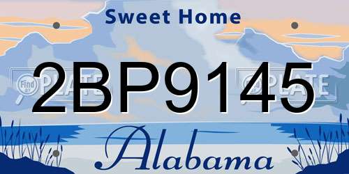 2BP9145 Alabama License Plate