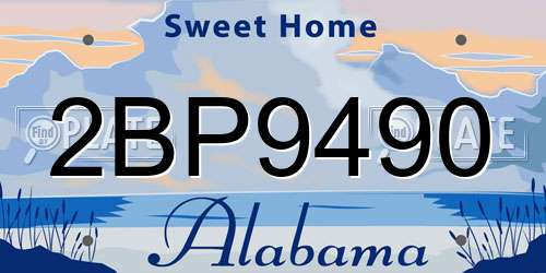 2BP9490 Alabama License Plate