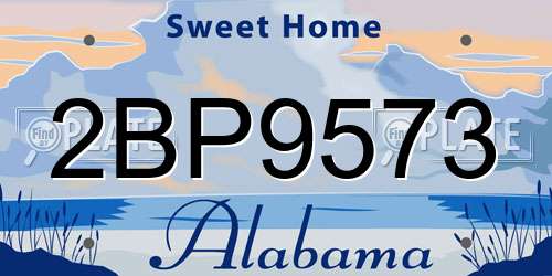 2BP9573 Alabama License Plate