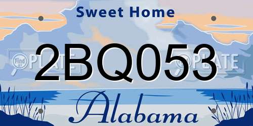 2BQ053 Alabama License Plate