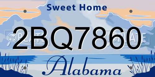 2BQ7860 Alabama License Plate