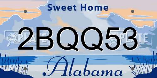 2BQQ53 Alabama License Plate