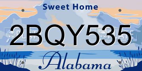 2BQY535 Alabama License Plate