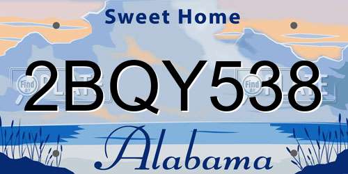 2BQY538 Alabama License Plate