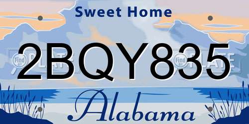 2BQY835 Alabama License Plate