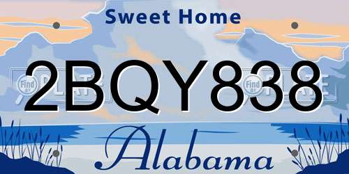 2BQY838 Alabama License Plate