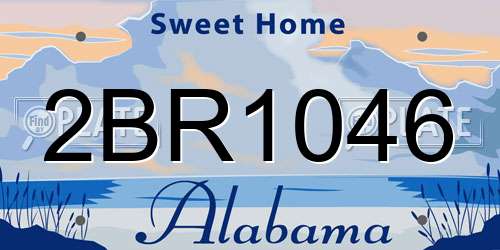2BR1046 Alabama License Plate