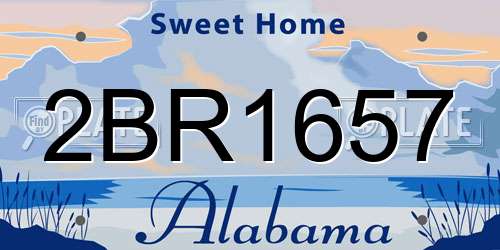 2BR1657 Alabama License Plate