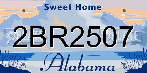 2BR2507 Alabama License Plate