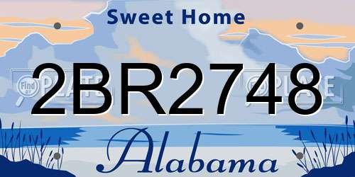 2BR2748 Alabama License Plate