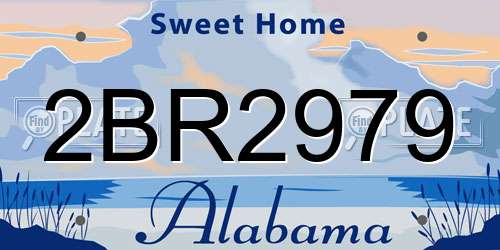 2BR2979 Alabama License Plate