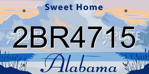 2BR4715 Alabama License Plate