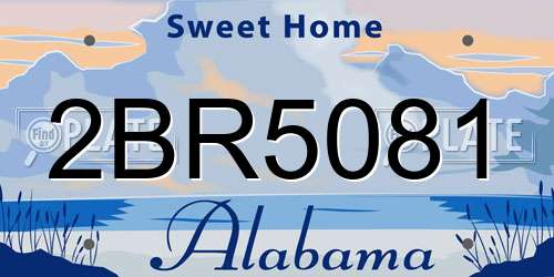 2BR5081 Alabama License Plate