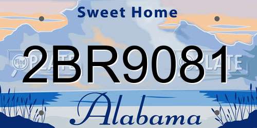 2BR9081 Alabama License Plate