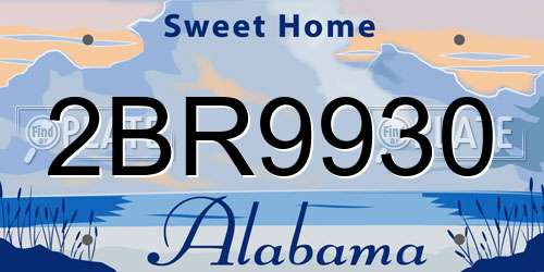 2BR9930 Alabama License Plate