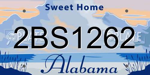 2BS1262 Alabama License Plate