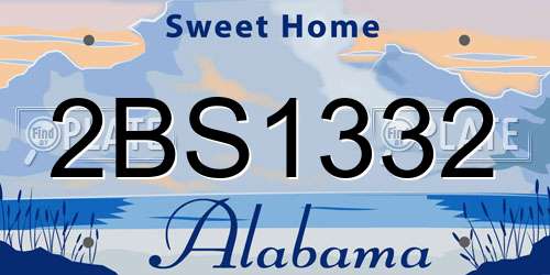 2BS1332 Alabama License Plate